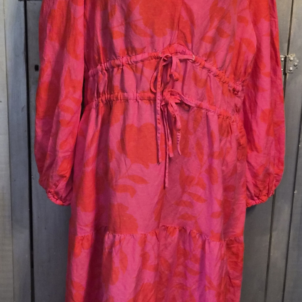 kate spade Fuchsia and Red Floral Drawstring Waist Tunic Dress - Picture 4 of 6